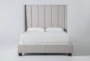 Topanga Grey Queen Velvet Upholstered Panel Bed - Signature