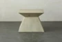 Inverted Triangle Antique White Accent Table - Front