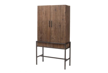 Tall Dark Pine + Metal Cabinet