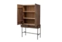 Tall Dark Pine + Metal Cabinet  - Storage
