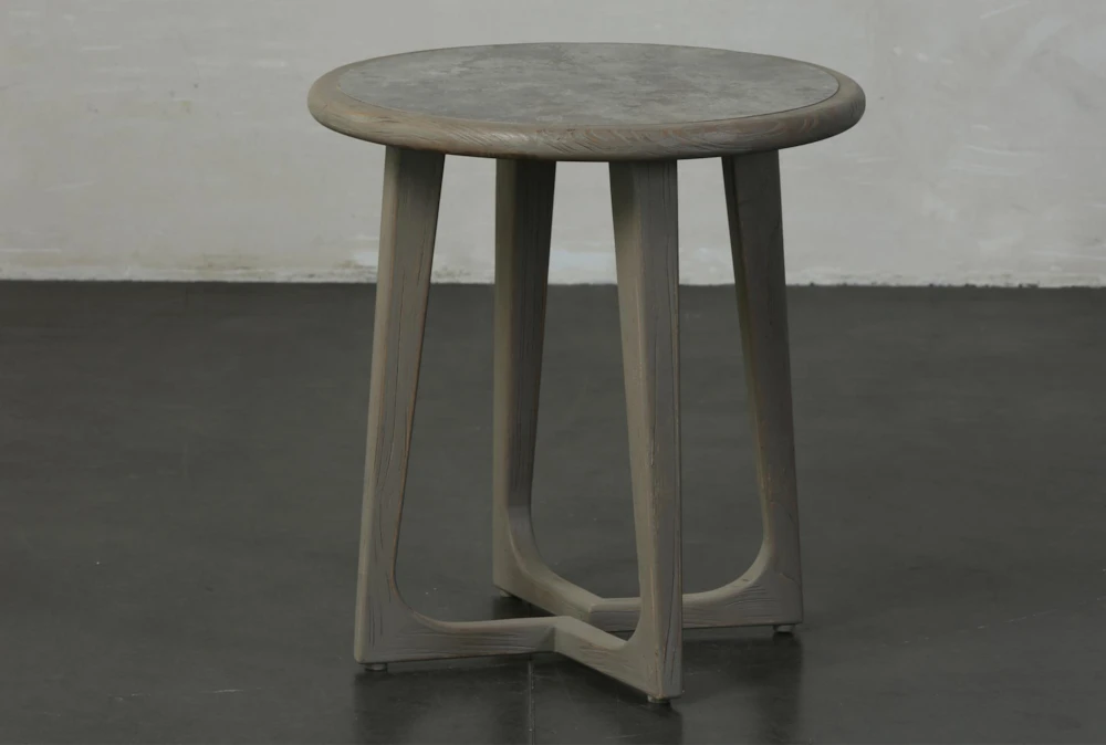 Grey Elm Round Accent Table
