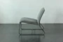 Light Grey Velvet Armless Chair - Side