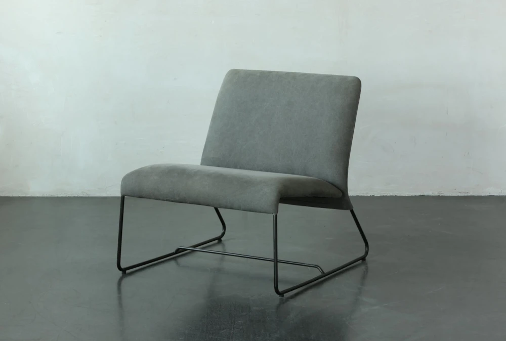 Light Grey Velvet Armless Chair