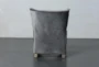 Grey Velvet Curved Leg Accent Chair - Back