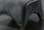Grey Velvet Curved Leg Accent Chair - Detail
