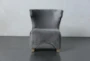 Grey Velvet Curved Leg Accent Chair - Front