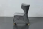 Grey Velvet Curved Leg Accent Chair - Side