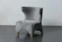 Grey Velvet Curved Leg Accent Chair - Signature