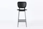 Black Quilted 45" Bar Stool - Front