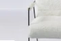 White Faux Fur Metal Arm Chair - Detail