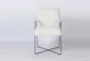 White Faux Fur Metal Arm Chair - Front