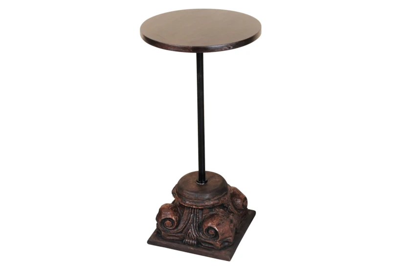 Wood + Metal Small Accent Table  - 360