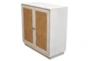 White Wash Wine Cabinet With Cane Doors  - Side