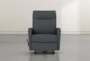 Dale IV Grey Leather Wallaway Recliner - Signature