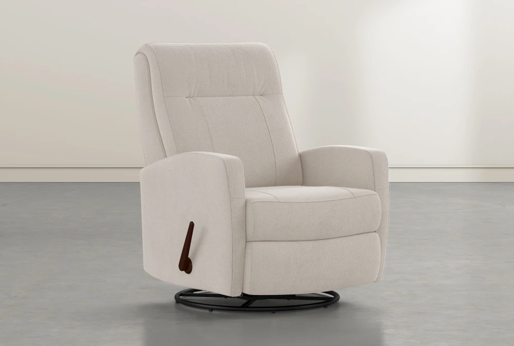Dale IV Taupe Fabric Swivel Glider Recliner