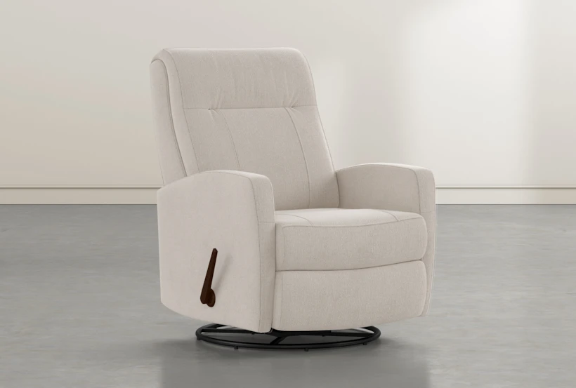 Dale IV Taupe Fabric Swivel Glider Recliner - 360