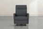 Dale IV Grey Leather Power Wallaway Recliner - Signature