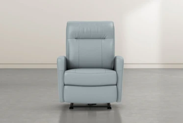 Dale IV Teal Leather Power Wallaway Recliner