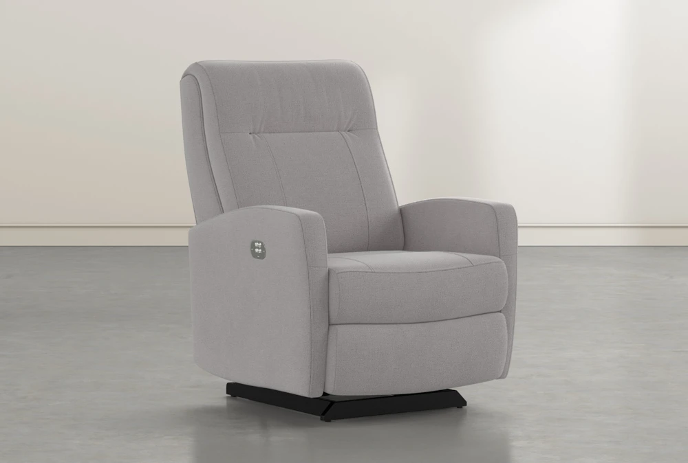 Dale IV Ash Fabric Power Rocker Recliner With Power Headrest