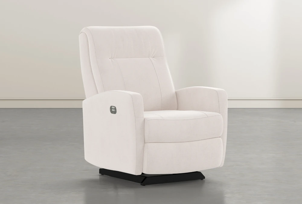 Dale IV Ivory Fabric Power Rocker Recliner With Power Headrest