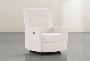 Dale IV Ivory Fabric Power Rocker Recliner With Power Headrest