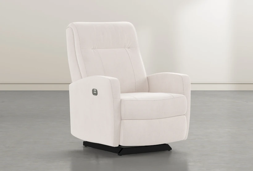 Dale IV Ivory Fabric Power Rocker Recliner With Power Headrest - 360
