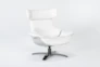 Raiden White Leather Reclining Swivel Chair - Side