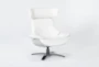 Raiden White Leather Reclining Swivel Chair - Signature