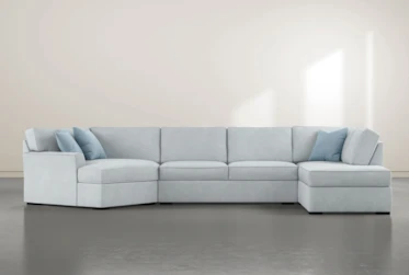 Aspen Tranquil Foam 3 Piece 163" Sectional With Right Arm Facing Armless Chaise
