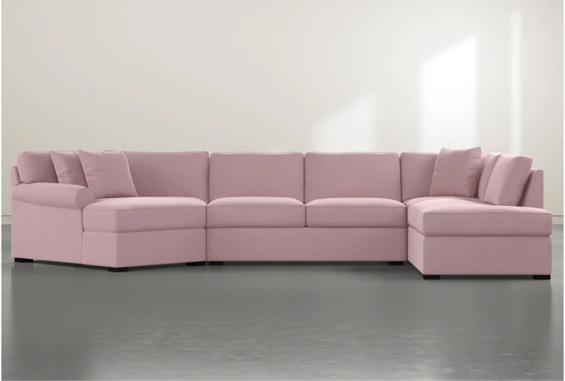 Elm II 3 Foam Piece 163" Pink Sectional With Right Arm Facing Armless Chaise - 360
