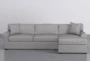 Elm II Foam 93" Grey Sofa With Reversible Chaise & Storage Ottoman - Signature