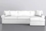 Elm II Foam 93" White Sofa With Reversible Chaise & Storage Ottoman - Signature