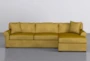 Elm II Foam 93" Yellow Sofa With Reversible Chaise & Storage Ottoman - Signature