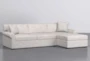 Elm II Foam 93" Pearl Sofa With Reversible Chaise & Storage Ottoman - Side