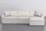 Elm II Foam 93" Pearl Sofa With Reversible Chaise & Storage Ottoman - Default