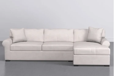Elm II Foam 93" Sand Sofa With Reversible Chaise & Storage Ottoman