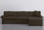 Elm II Foam 93" Chocolate Sofa With Reversible Chaise & Storage Ottoman - Signature
