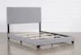 Colleen Queen Grey Upholstered Panel Bed - Slats