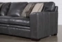 Greer Dark Grey Leather 2 Piece 105" Modular Sectional With Left Arm Facing Chaise & Right Arm Facing Loveseat - Side