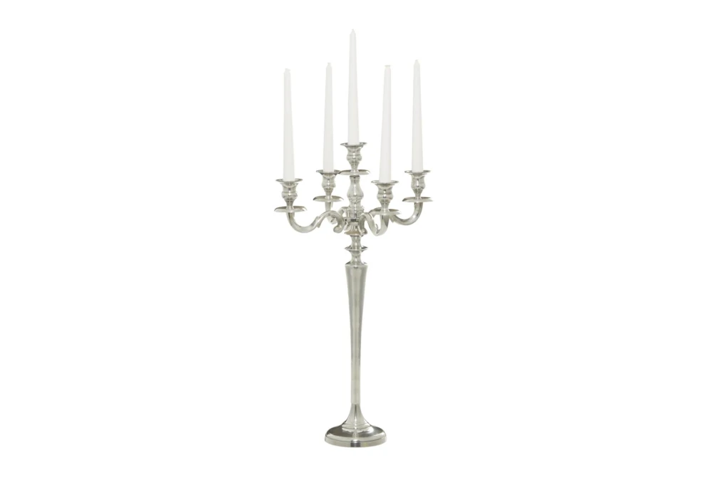 24 Inch Silver Candle Holder