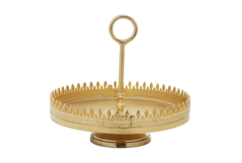 12 Inch Gold Tray Stand - 360