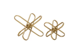 Gold Wired Sculpture Orb Set Of 2