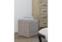 Pouf-Basket Weave Camel And Cream - Room