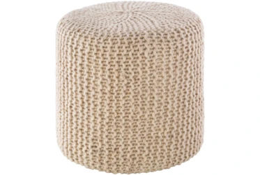 Pouf-Knitted Cylinder Ivory