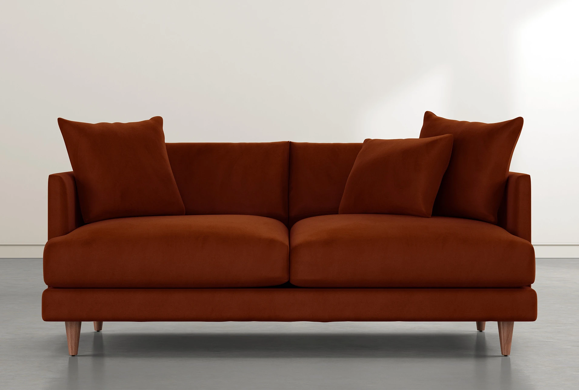 Adeline II 81" Orange Velvet Sofa | Living Spaces