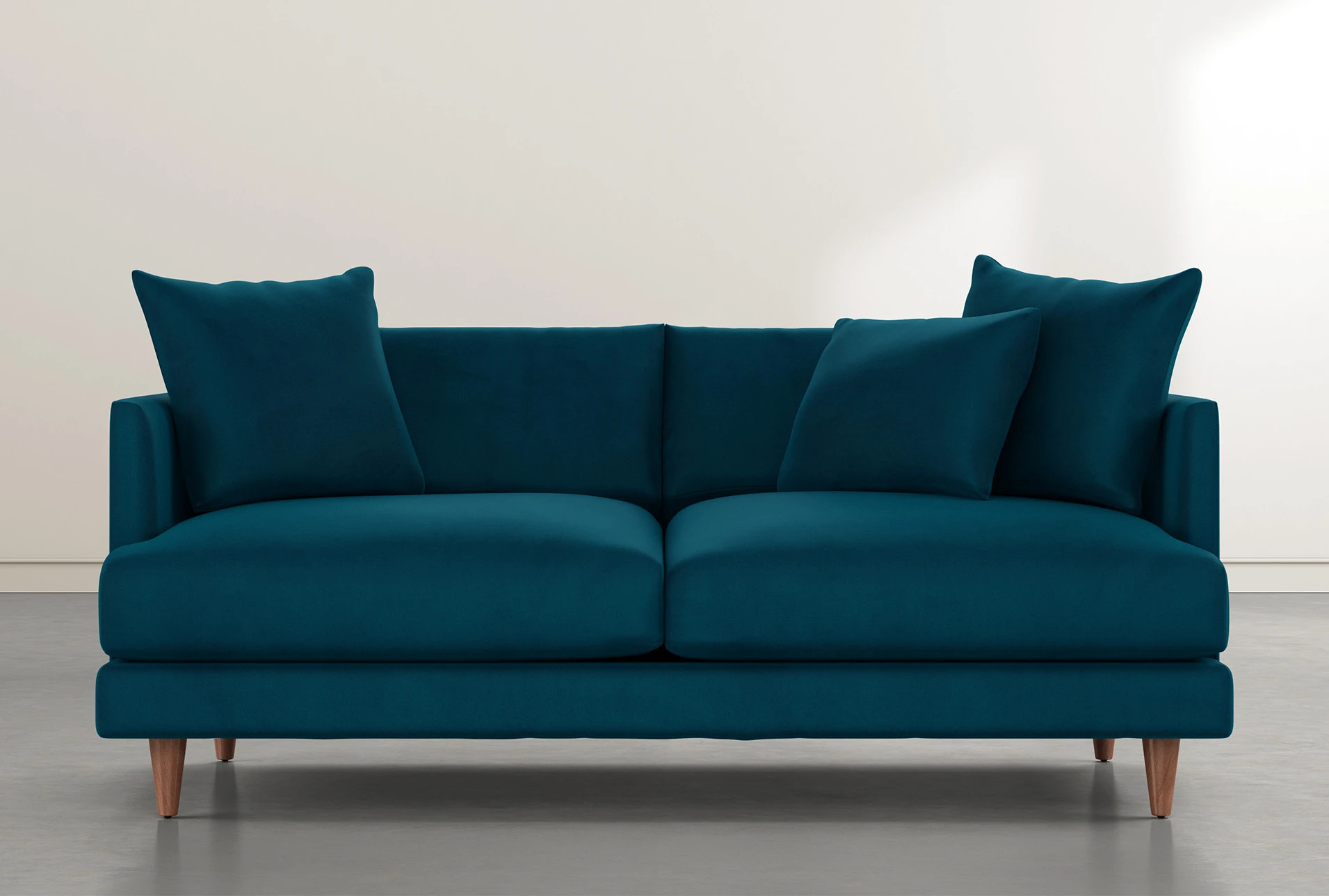 Adeline II 81" Teal Blue Velvet Sofa | Living Spaces