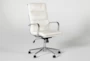 Moby White Faux Leather High Back Rolling Office Desk Chair - Side