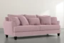 Elijah II 100" Pink Velvet Sofa - Front