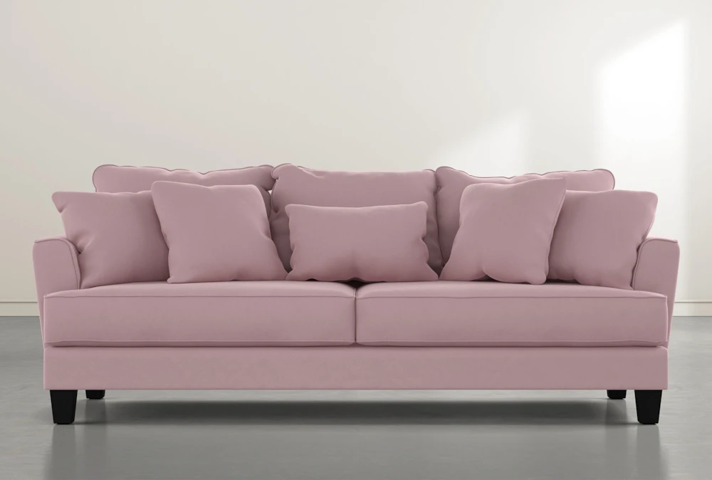 Elijah II 100" Pink Velvet Sofa