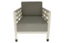 White Geometric Accent Chair - Front